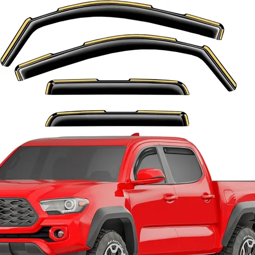 Vista 48 de Deflectores de ventana adhesivos para ventanas laterales y ventilación con viseras para 2015-2018 Chevy Silverado y GMC Sierra 1500 2500HD 3500HD