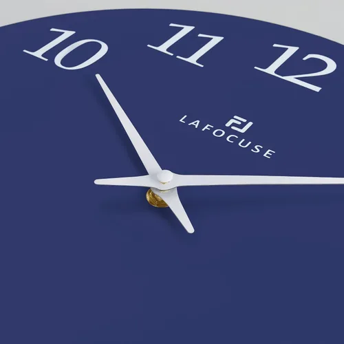 Vista 7 de Lafocuse Reloj de pared de madera azul marino de 12 pulgadas, funciona con pilas, simple y minimalista reloj de pared de cocina silencioso