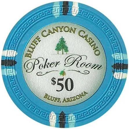 Vista 6 de Bluff Canyon - Juego de muestras de fichas de póquer de arcilla de 14 gm, 12 fichas nuevas