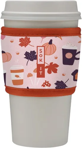 Vista 77 de Sok It HotSok Coffee & Tea - Funda de neopreno con aislamiento reutilizable (floral abstracto)