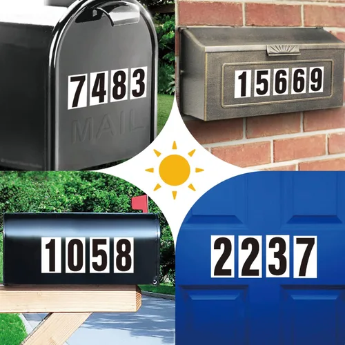 Vista 2 de Números adhesivos de 1.5 pulgadas para buzón, números de casa, adhesivo reflectante de números, calcomanías de buzón, número de dirección