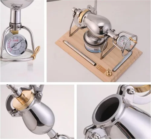 Vista 9 de Mini máquina para hacer palomitas de maíz con nostalgia retro, máquina de palomitas de maíz, pequeño amplificador de pellets de acero inoxidable