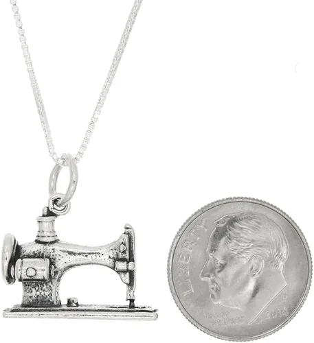 Vista 2 de Collar de plata de ley tridimensional grande para máquina de coser