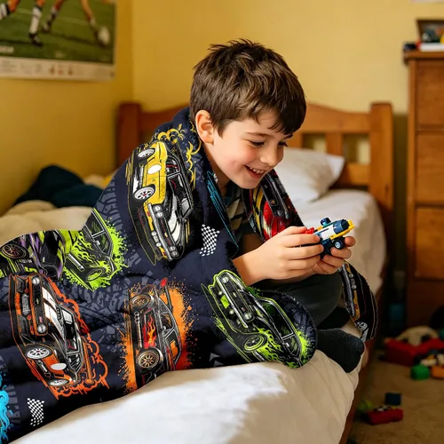 Vista 5 de Racing Car Blanket Car Gifts for Boys Kids Soft Cozy Flannel Unique Racing Cars Stuff Throw Blanket Cool Cars Lovers Gifts for Girls Baby Birthday
