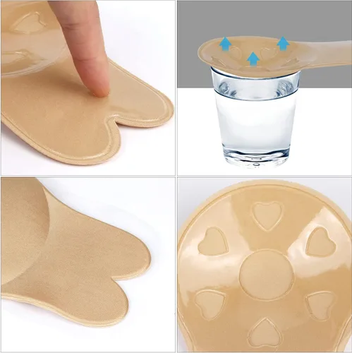 Vista 4 de ONESING 6 Pairs Adhesive Bra Invisible Bra Sticky Bra Strapless Backless Bra Nipple Covers for Women Reusable Pasties