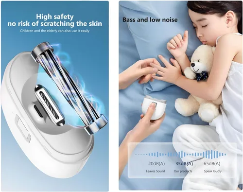 Vista 2 de Nuevo cortaúñas eléctrico recargable para adultos, niños y bebés, ligero, doble velocidad, ultra silencioso, almacenamiento integrado, portátil