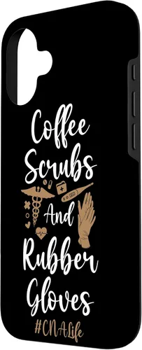 Vista 2 de iPhone 16 CNA Nurse Certified Nursing Assistant Coffee Coffee Scrubs & Case