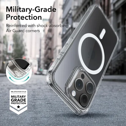 Vista 4 de ESR Serie Classic Juego de fundas para iPhone 15, 1 protector de pantalla de vidrio templado, 1 juego de protectores de lente, MagSafe, resistente