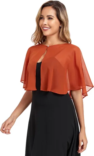 Vista 15 de TONGFANTFL Capelets de gasa para mujer, chal para vestido de noche Verde (Baby Green)