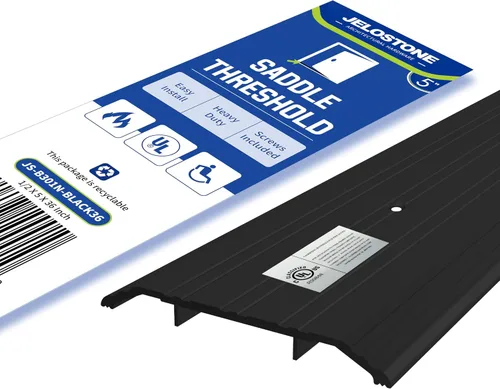 Vista 11 de Umbral de puerta de aluminio comercial resistente de 5 pulgadas de ancho x 1/2 pulgadas de alto x 36 pulgadas de largo (molino de aluminio)