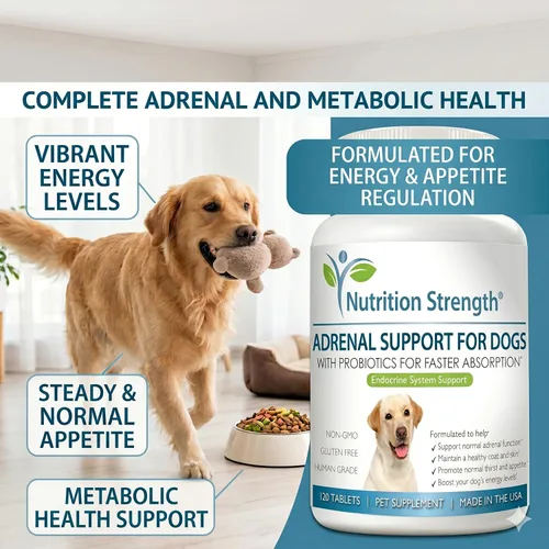 Vista 7 de Apoyo suprarrenal para perros, apoyo para perros con enfermedad de Cushing, mantiene un pelaje y piel saludables, promueve la micción normal, sed