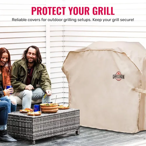 Vista 2 de Grillman Funda para parrilla, cubiertas de barbacoa al aire libre, carbón, parrillas de gas, impermeable, a prueba de rasgaduras, resistente a