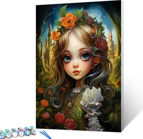 Vista 36 de Kit de pintura por números, lienzo de 16 x 20 pulgadas, pintura al óleo para niños, 16 x 20 pulgadas, pintura al óleo para adultos, adultos