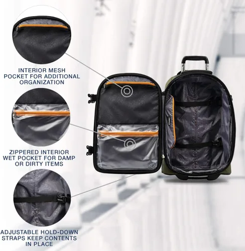 Vista 5 de Travelpro Equipaje vertical expandible unisex para adultos, Oliva negro, Bold Softside - Maleta vertical extensible Rollaboard