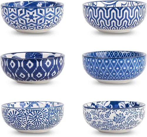 Vista 10 de Selamica Juego de cuencos de cerámica para salsa de soja pequeños, tazón de inmersión de 3 pulgadas, plato de salsa de soja de 2.7 oz, tazón mini