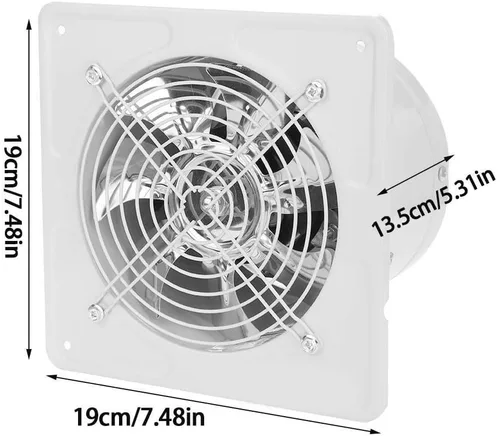 Vista 8 de Extractor de aire montado en la pared, 40 W 220 V, ventilador de escape de baño de bajo ruido, extractor de ventilación para el hogar