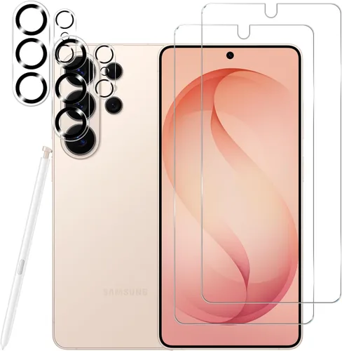 Vista 9 de Protector de pantalla de vidrio templado para Galaxy S21 + protector de lente de cámara [2 + 2 unidades] [compatible con fundas] [antiarañazos]