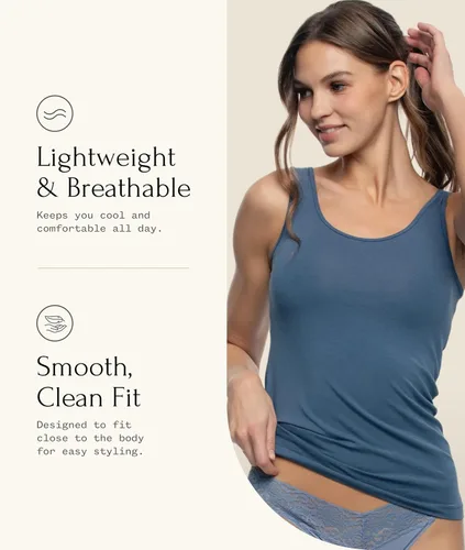 Vista 4 de Felina Camiseta sin mangas reversible de algodón para mujer Paquete de 4