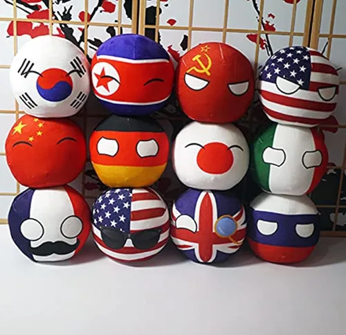 Vista 5 de Peluche de Countryball Polandball de 3.9 pulgadas, juguete de peluche de anime, cosplay, mini cojín, llavero para decoración del hogar, Brasil, 3.9