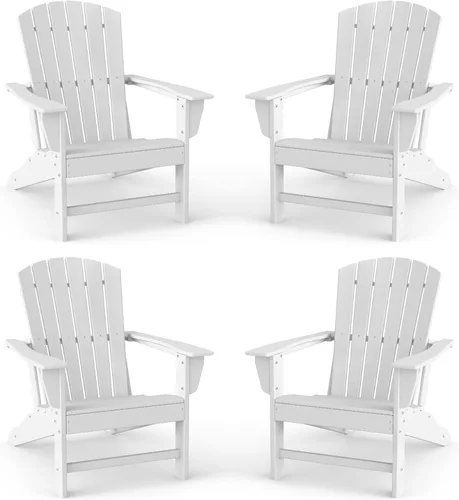 Vista 14 de BRIOPAWS - Set de 2 sillas Adirondack Silla para hoguera Tamaño grande Plástico HDPE Resistente a la intemperie para terraza, piscina al