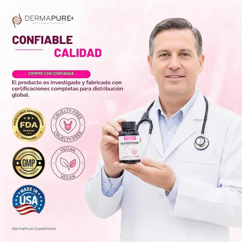 Vista 2 de DermaPure+ - Combo completo para el cuidado de la piel – Blanqueamiento de glutatión y suplementos antienvejecimiento NMN, apoyan la piel juvenil