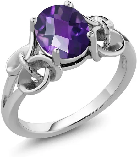 Vista 89 de Gem Stone King Anillo de compromiso ovalado con piedra natal para mujer, plata de ley 925, ovalado de 0.354 x 0.276 in, anillo de compromiso