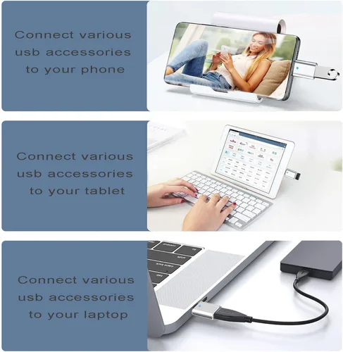 Vista 4 de Mindorlen Adaptador USB C a USB 3.1 para MacBook Pro, cable adaptador USB hembra a USBC macho, adaptador USB 3.0 a USB-C para computadora portátil