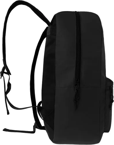 Vista 6 de Mochilas escolares de 17 pulgadas para niños, mochilas a granel para estudiantes de primaria, media y secundaria en varios colores, Negro
