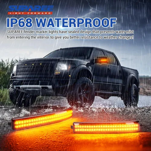 Vista 6 de SUPAREE Luces LED Switchback de Señal de Giro para Espejo Lateral Compatibles con Ford F150 2009-2014 2010-2014 Raptor, Lente Ahumado Ámbar
