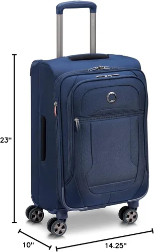 Vista 48 de DELSEY PARIS Helium DLX Softside - Maleta expandible con ruedas giratorias, azul marino, a cuadros, mediano de 25 pulgadas