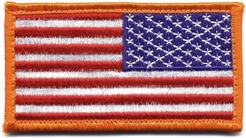 Vista 2 de Rothco Parche de la bandera americana, gancho trasero (reverso negro/plateado)
