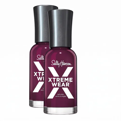 Vista 142 de Sally Hansen Xtreme Wear Esmalte de uñas sin rayas, acabado brillante, duradero, resistente a las astillas, transparente, color de uñas plateado 130