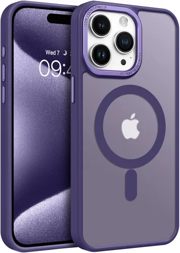 Vista 12 de BENTOBEN Funda magnética para iPhone 15 Pro Max, compatible con MagSafe, translúcida mate, esmerilada, antihuellas, delgada, a prueba de golpes