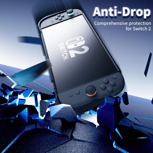 Vista 5 de HEYSTOP Switch 2 - Funda compatible con Nintendo Switch 2 acoplable, funda protectora de TPU Switch 2 con protector de pantalla y 6 agarres