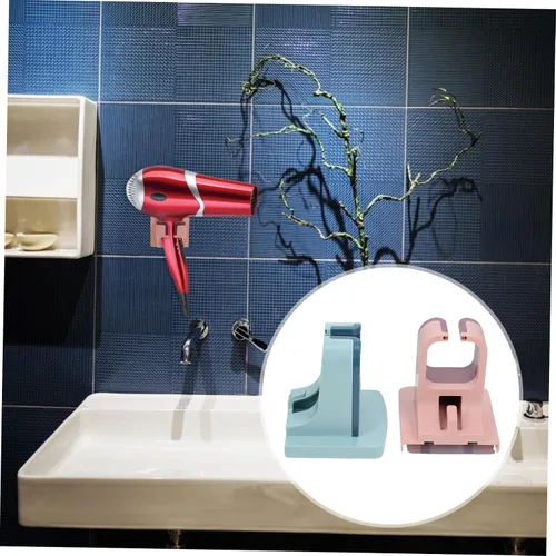Vista 3 de Soporte para secador de pelo, soporte para escoba, organizador de secador de pelo, almacenamiento para secador de pelo, estante para secador