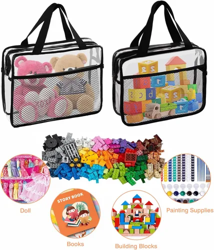 Vista 6 de XEWEA Bolsas de Aseo Transparentes de Viaje, Paquete de 3 Bolsas de Maquillaje Transparentes Aprobadas por TSA para Hombres y Mujeres, Kit