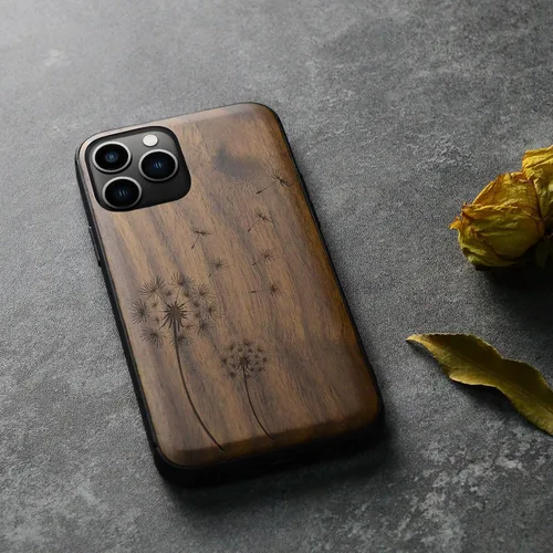 Vista 8 de Carveit Funda de madera para iPhone 11 Pro Max [madera natural y TPU suave negro] a prueba de golpes, protector de teléfono de madera único Nuez-11