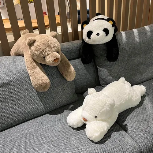 Vista 5 de FoxVilla Oso de 4 libras de peluche con peso, peluches de felpa con peso de 24 pulgadas para adultos, lindo peluche suave con peso para lanzar