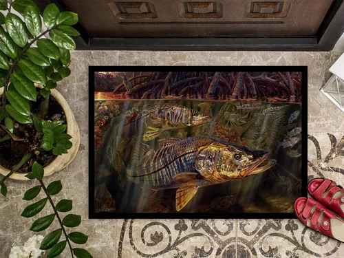 Vista 3 de Caroline's Treasures JMA2004MAT Grove Garden Snook Felpudo de puerta delantera de 18 x 27 pulgadas, para interiores y exteriores, para entrada