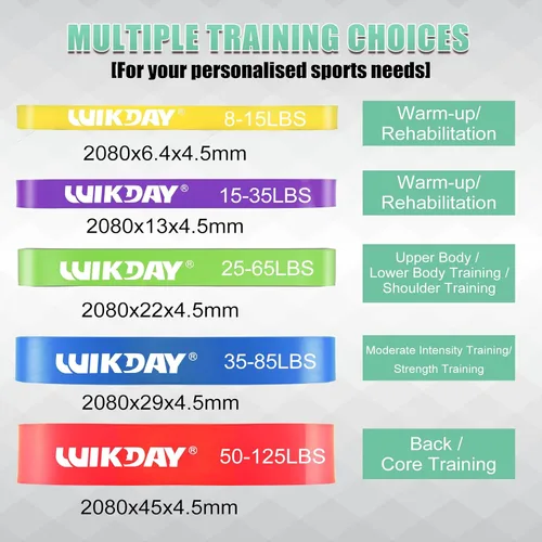 Vista 2 de WIKDAY Resistance Bands, Pull Up Bands, Workout Bands for Exercise, Thick Heavy Resistance Band Set with Door Anchor, Elastic Bands for Body