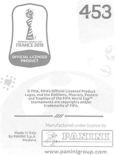 Vista 2 de Panini FIFA - Calcomanías para álbumes de la Copa Mundial Femenina de Francia 2019 (solo adhesivo individual) Fútbol #453 Karen Araya Chile, 2