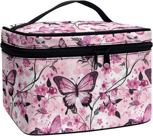 Vista 39 de Flashideas Bolsa de maquillaje para cosméticos Almacenamiento vertical Bolsa de maquillaje de viaje de gran capacidad, Caballo Azteca 1