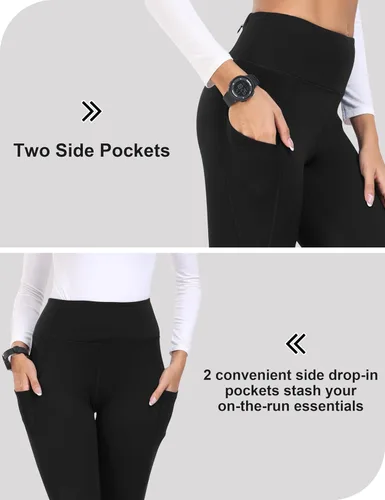 Vista 6 de MoFiz Leggings con forro polar para mujer, pantalones deportivos de invierno con aislamiento térmico, resistentes al agua, pantalones de senderismo