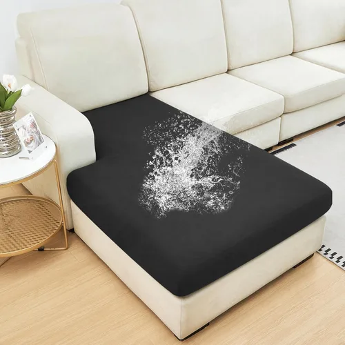 Vista 58 de NAISI Fundas de cojín impermeables de tela de terciopelo grueso lavable, 1 pieza, fundas individuales para sofá modular con parte inferior elástica