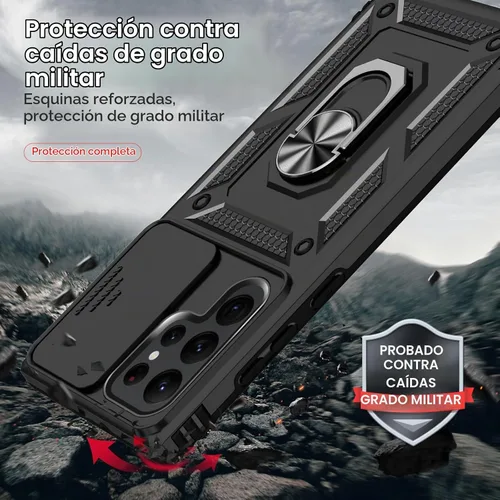Vista 3 de Funda para Samsung Galaxy S22 Ultra con protector de pantalla: [grado militar de 20 pies a prueba de caídas] anillo a prueba de golpes para Samsung