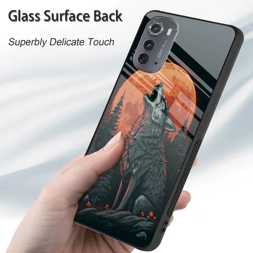 Vista 186 de Funda para Motorola Moto Edge 2022, cubierta trasera de vidrio templado con protector de pantalla, funda protectora a prueba de golpes para Motorola