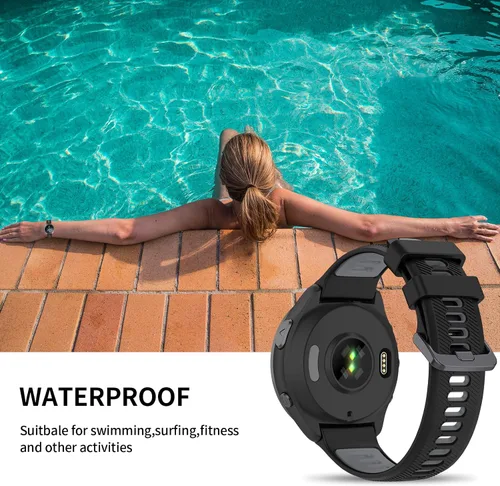 Vista 4 de Compatible con las correas de reloj Garmin Forerunner 965, correa deportiva de silicona suave de repuesto para Garmin Forerunner 965 Band