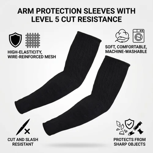 Vista 5 de Yosoo un par de mangas de protección resistentes anticortes antiabrasivos para brazos