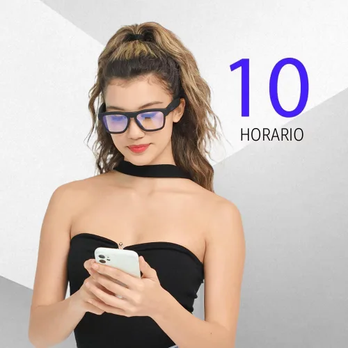 Vista 4 de OhO sunshine Bluetooth Glasses: Voice Control and Open Ear Style Smart Glasses to Listen Music & Calls, UV400 Protection Lens