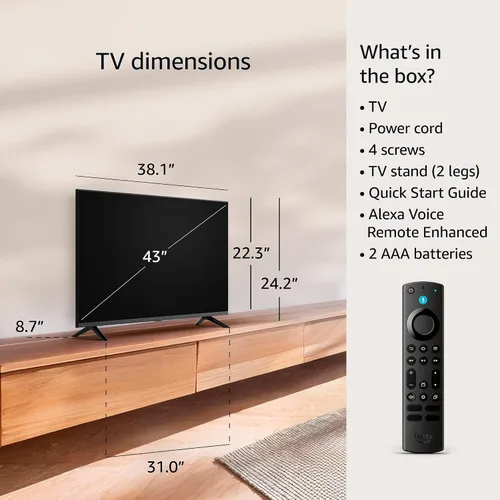 Vista 6 de Televisión inteligente Amazon Fire TV 4-Series 4K UHD de 43", TV en vivo sin cableado, modelo de 2024